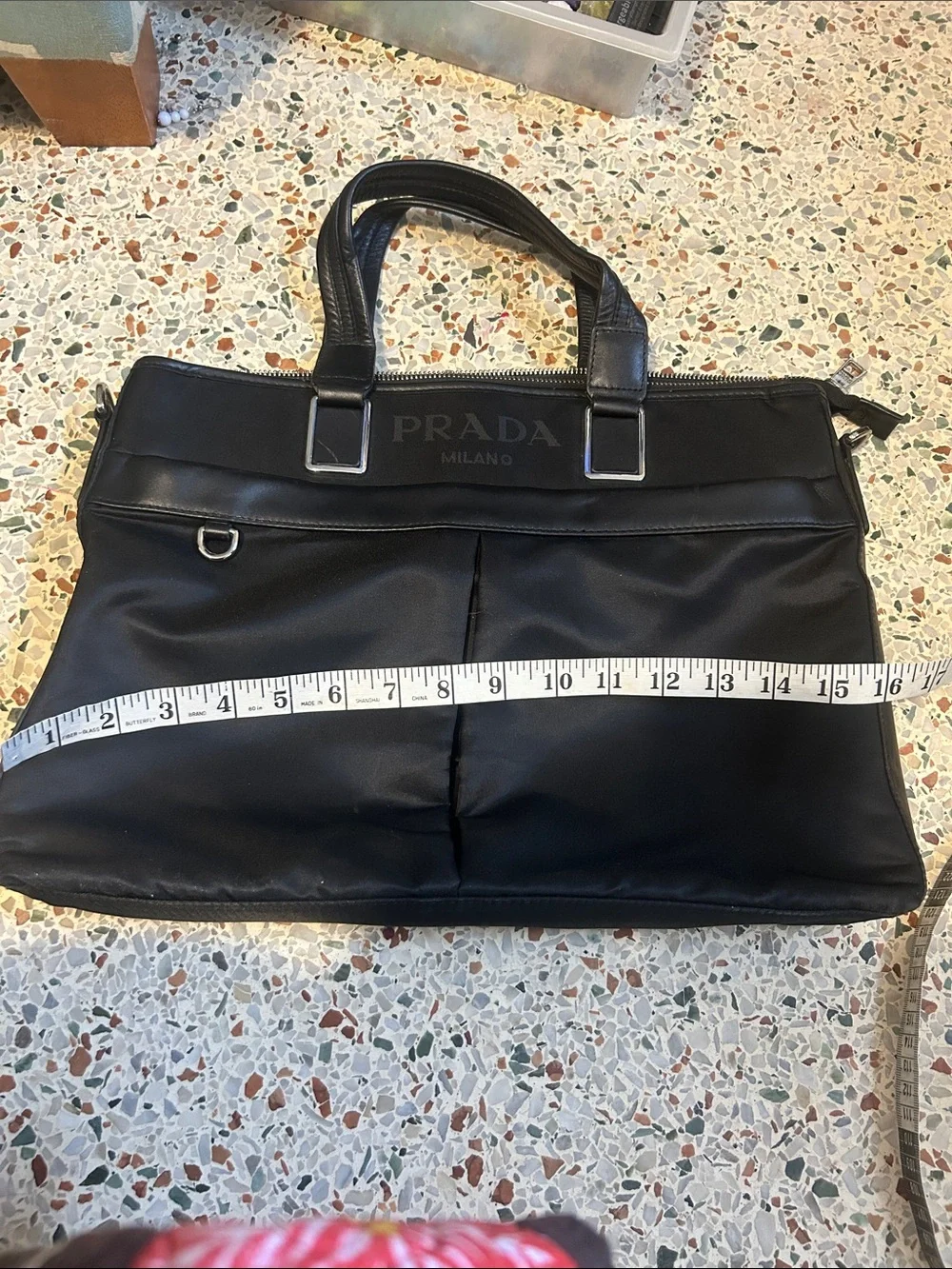 Black Nylon & Leather Briefcase